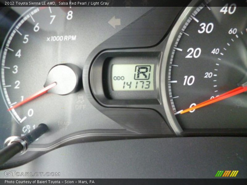 Salsa Red Pearl / Light Gray 2012 Toyota Sienna LE AWD
