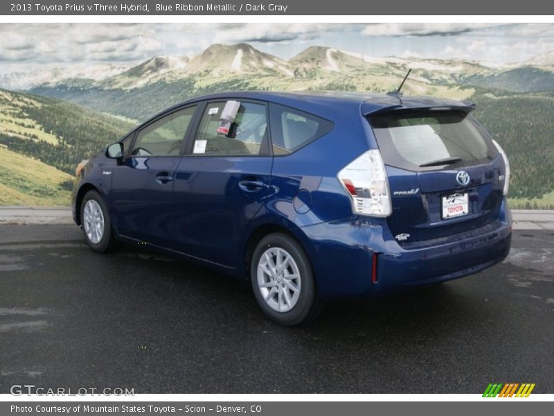 Blue Ribbon Metallic / Dark Gray 2013 Toyota Prius v Three Hybrid