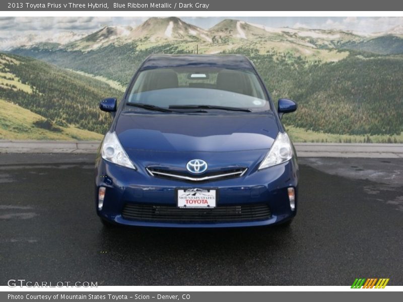 Blue Ribbon Metallic / Dark Gray 2013 Toyota Prius v Three Hybrid
