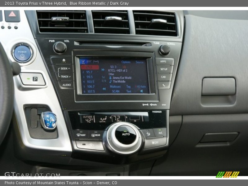 Blue Ribbon Metallic / Dark Gray 2013 Toyota Prius v Three Hybrid
