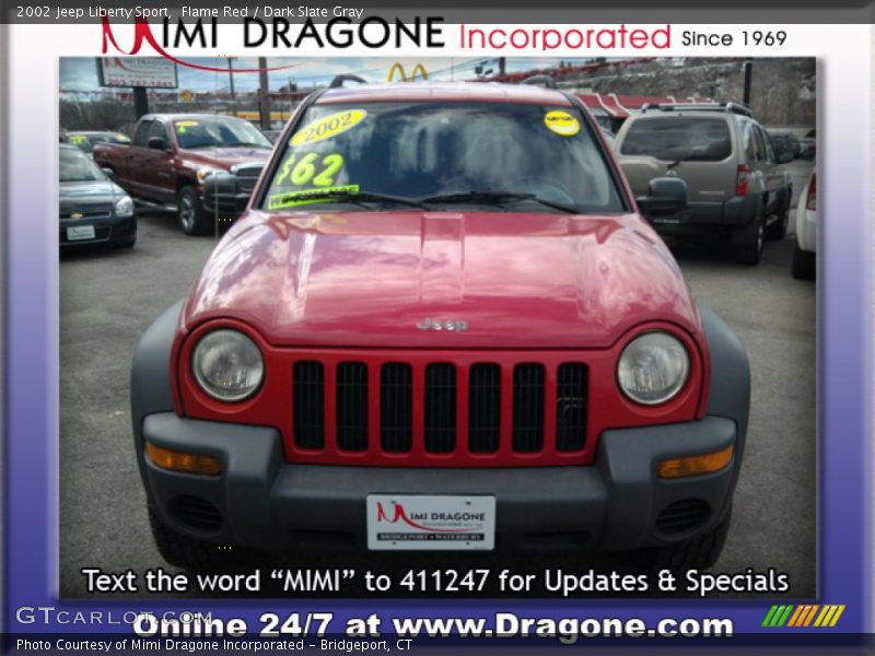 Flame Red / Dark Slate Gray 2002 Jeep Liberty Sport