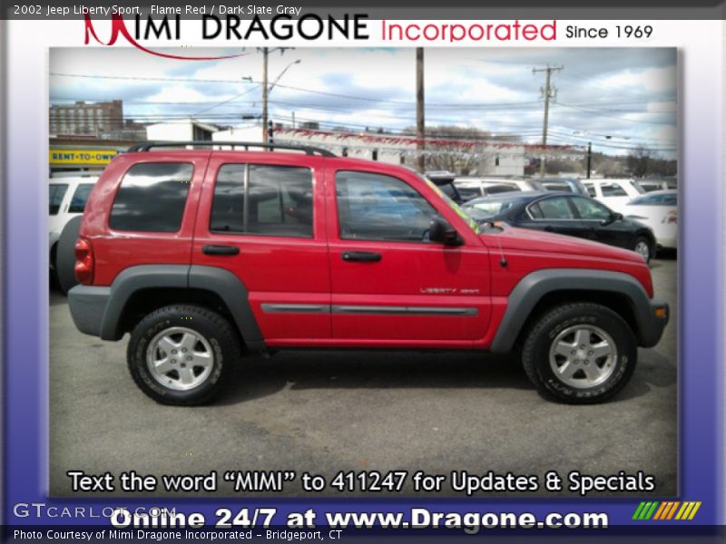 Flame Red / Dark Slate Gray 2002 Jeep Liberty Sport