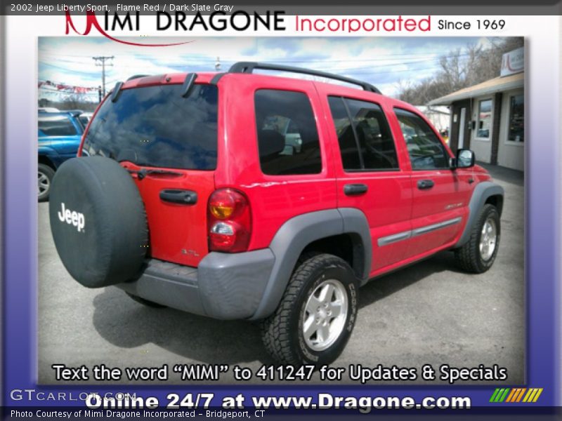 Flame Red / Dark Slate Gray 2002 Jeep Liberty Sport