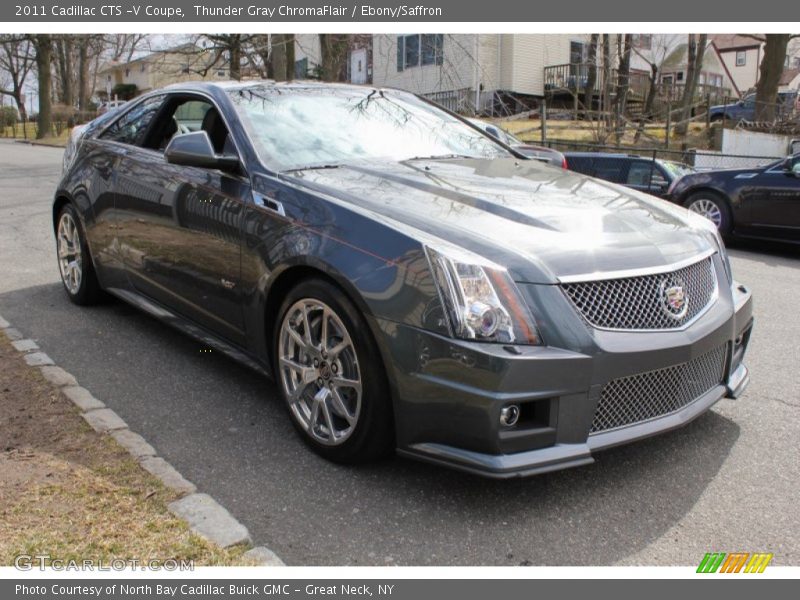 Thunder Gray ChromaFlair / Ebony/Saffron 2011 Cadillac CTS -V Coupe