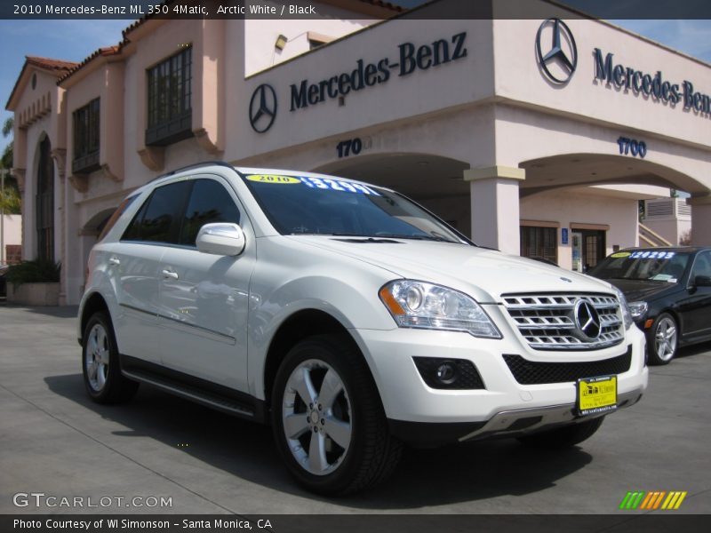 Arctic White / Black 2010 Mercedes-Benz ML 350 4Matic