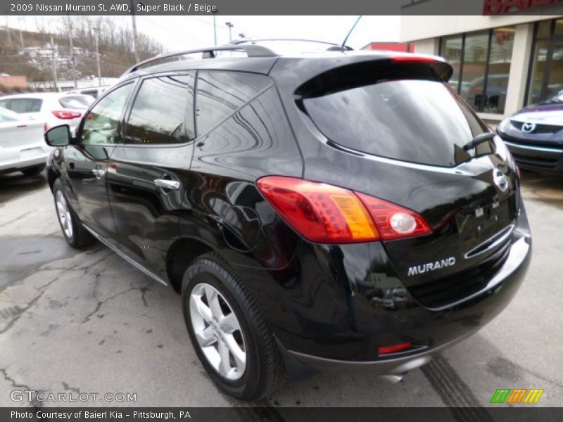 Super Black / Beige 2009 Nissan Murano SL AWD
