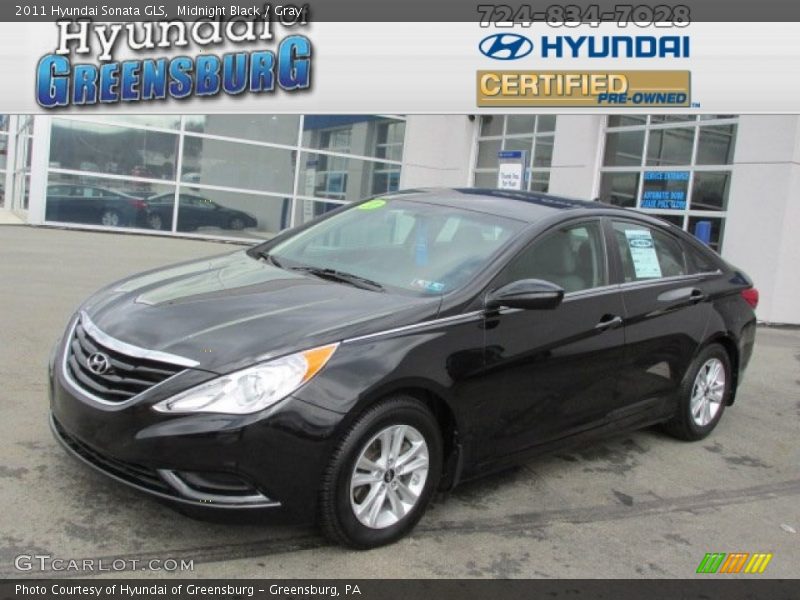 Midnight Black / Gray 2011 Hyundai Sonata GLS