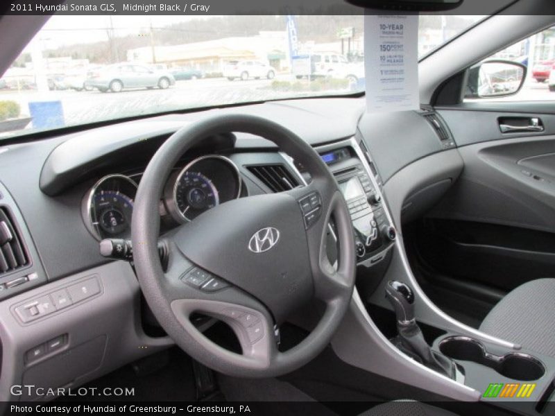 Midnight Black / Gray 2011 Hyundai Sonata GLS