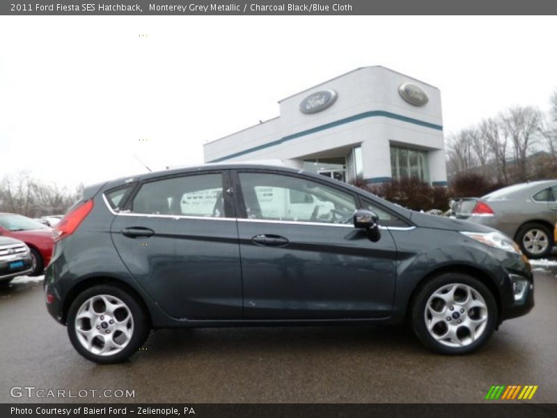 Monterey Grey Metallic / Charcoal Black/Blue Cloth 2011 Ford Fiesta SES Hatchback