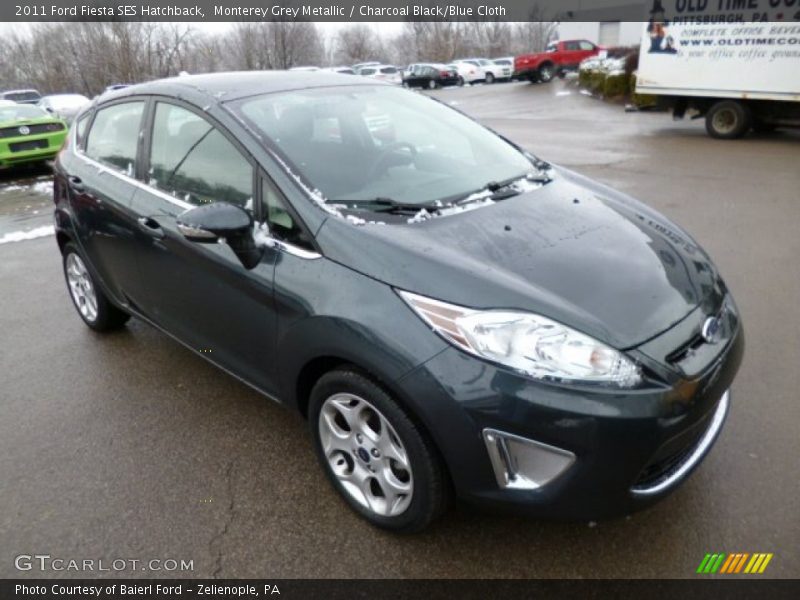 Monterey Grey Metallic / Charcoal Black/Blue Cloth 2011 Ford Fiesta SES Hatchback