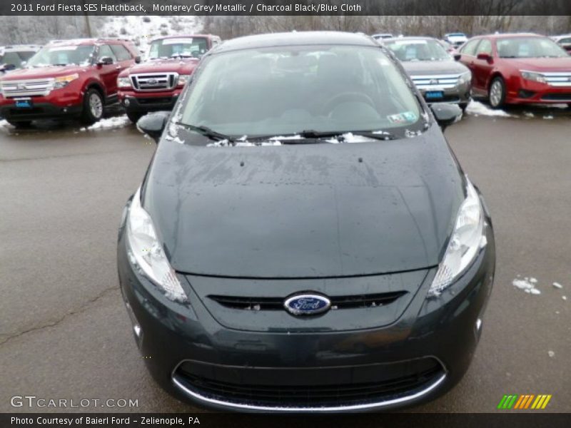 Monterey Grey Metallic / Charcoal Black/Blue Cloth 2011 Ford Fiesta SES Hatchback