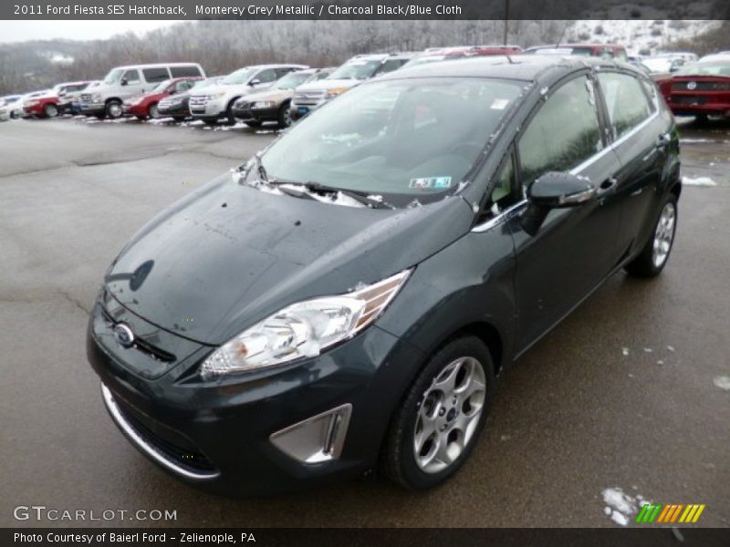 Monterey Grey Metallic / Charcoal Black/Blue Cloth 2011 Ford Fiesta SES Hatchback