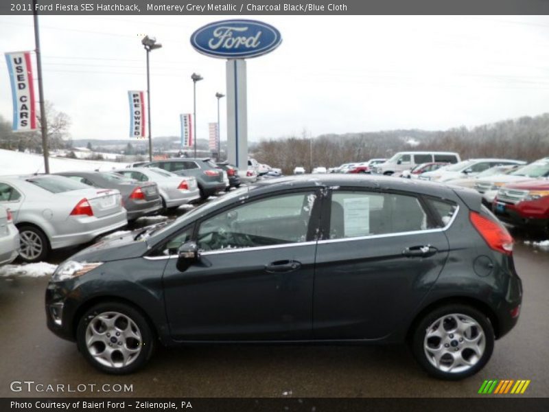 Monterey Grey Metallic / Charcoal Black/Blue Cloth 2011 Ford Fiesta SES Hatchback