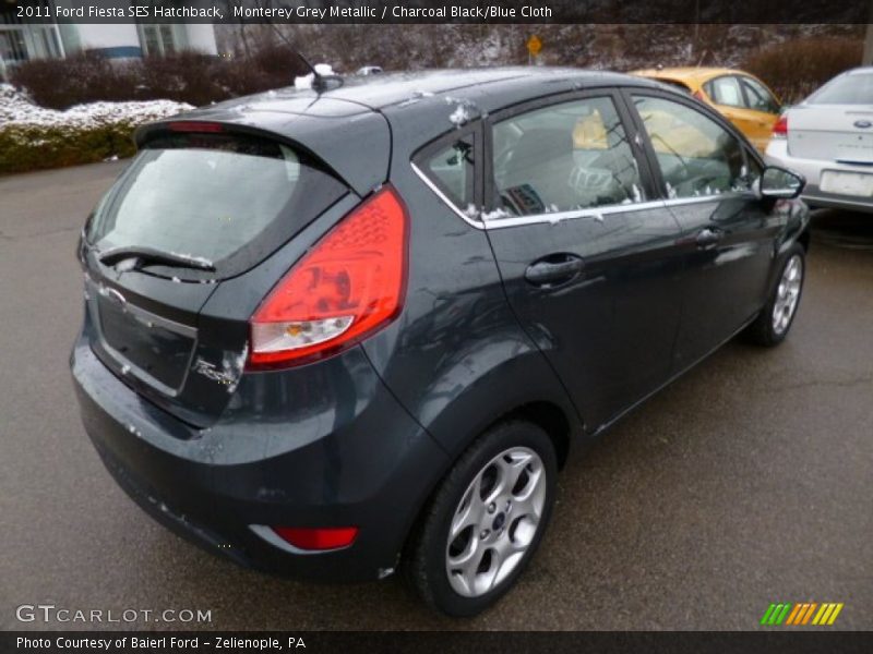 Monterey Grey Metallic / Charcoal Black/Blue Cloth 2011 Ford Fiesta SES Hatchback