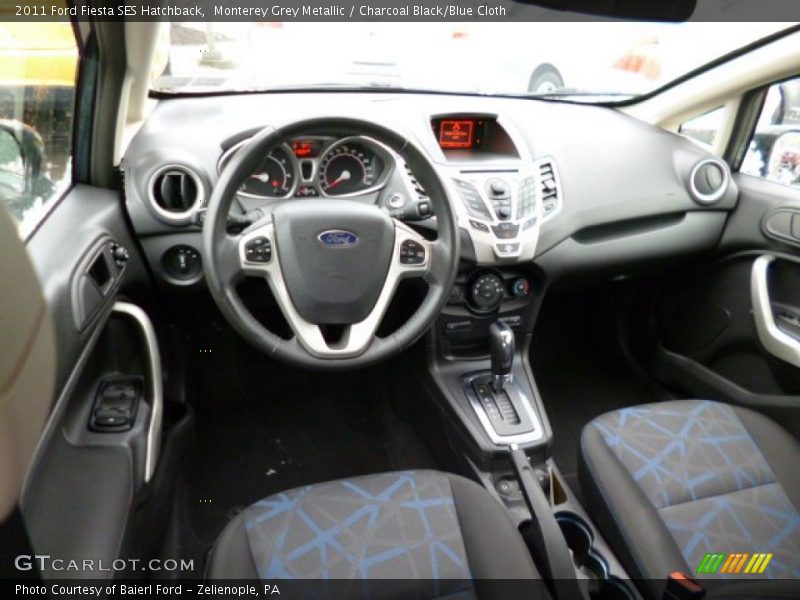 Charcoal Black/Blue Cloth Interior - 2011 Fiesta SES Hatchback 