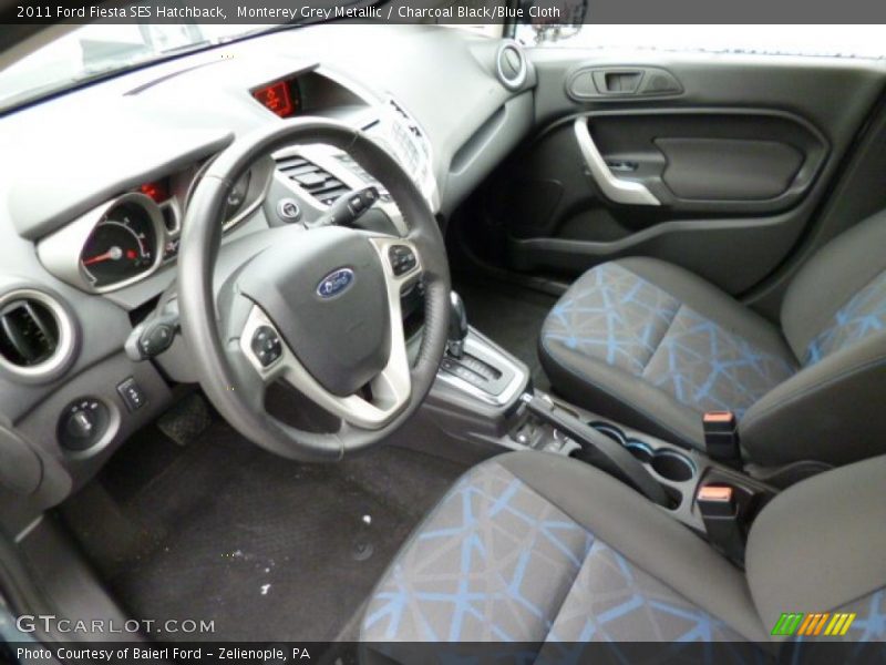 Charcoal Black/Blue Cloth Interior - 2011 Fiesta SES Hatchback 