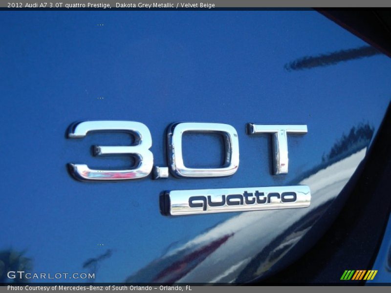 Dakota Grey Metallic / Velvet Beige 2012 Audi A7 3.0T quattro Prestige