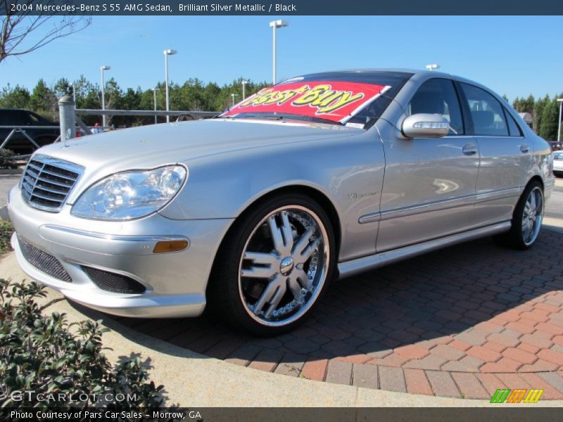 Brilliant Silver Metallic / Black 2004 Mercedes-Benz S 55 AMG Sedan