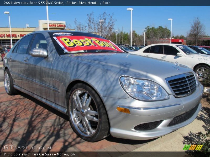 Brilliant Silver Metallic / Black 2004 Mercedes-Benz S 55 AMG Sedan