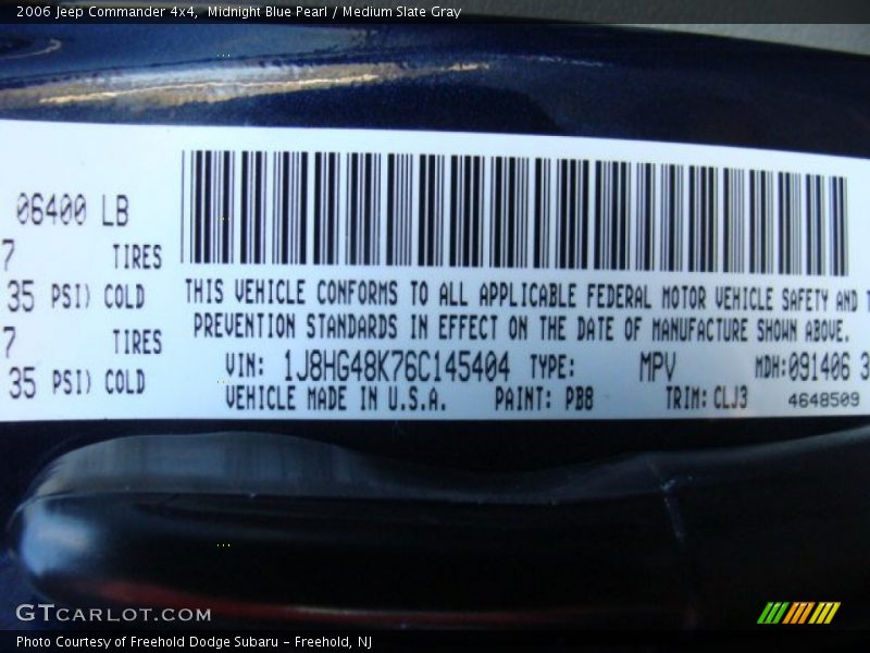Midnight Blue Pearl / Medium Slate Gray 2006 Jeep Commander 4x4