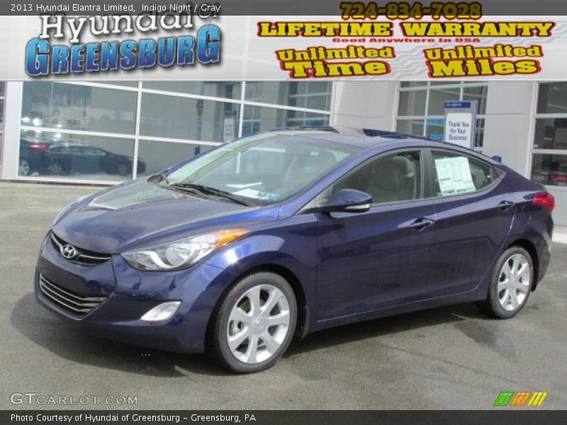 Indigo Night / Gray 2013 Hyundai Elantra Limited