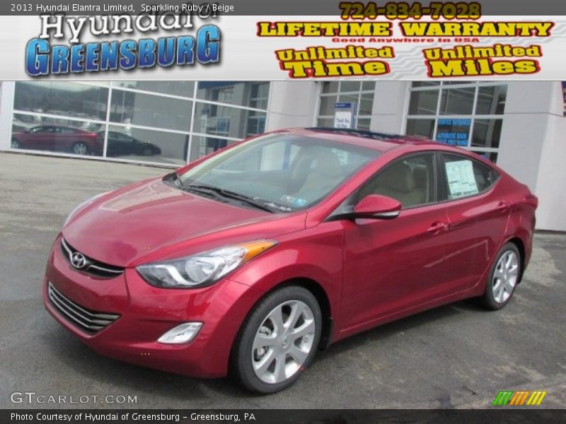 Sparkling Ruby / Beige 2013 Hyundai Elantra Limited