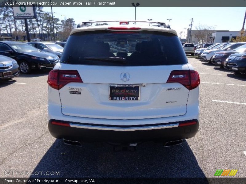 Aspen White Pearl / Parchment 2011 Acura MDX Technology