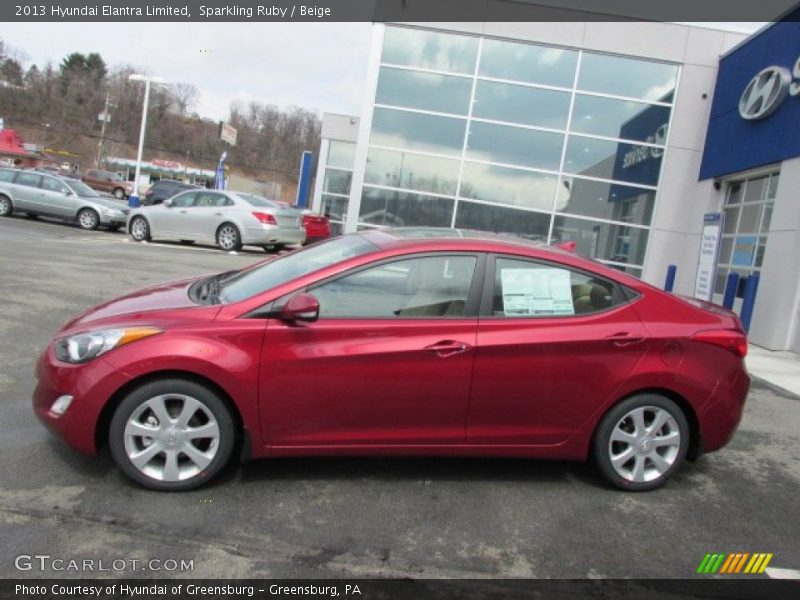 Sparkling Ruby / Beige 2013 Hyundai Elantra Limited