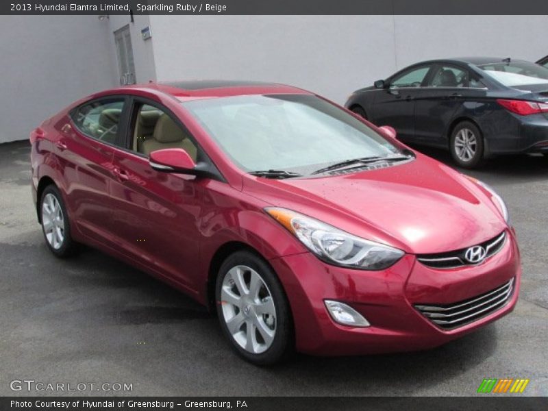 Sparkling Ruby / Beige 2013 Hyundai Elantra Limited