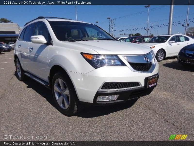 Aspen White Pearl / Parchment 2011 Acura MDX Technology
