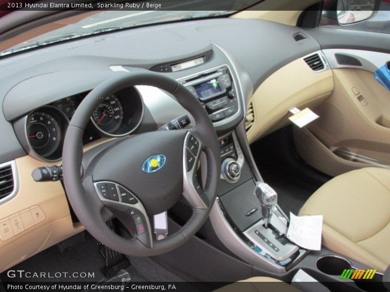 Sparkling Ruby / Beige 2013 Hyundai Elantra Limited