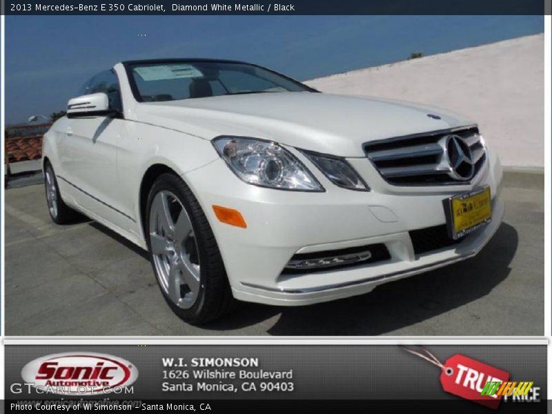 Diamond White Metallic / Black 2013 Mercedes-Benz E 350 Cabriolet