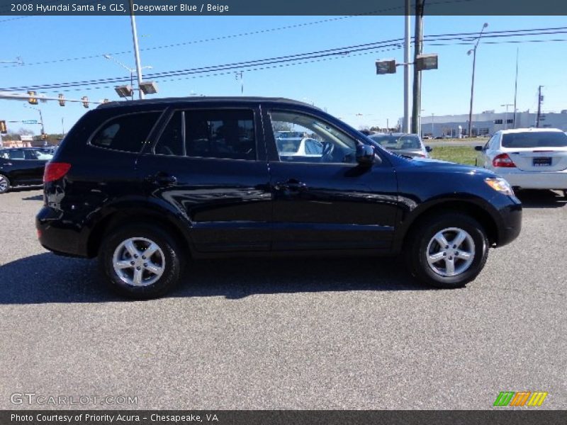 Deepwater Blue / Beige 2008 Hyundai Santa Fe GLS
