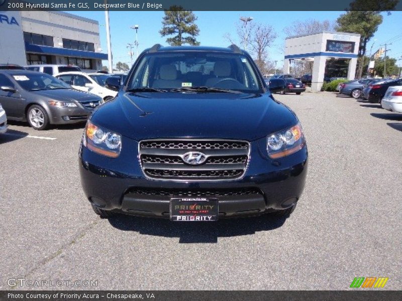 Deepwater Blue / Beige 2008 Hyundai Santa Fe GLS