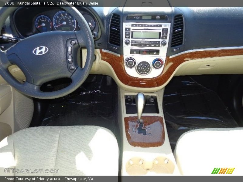 Deepwater Blue / Beige 2008 Hyundai Santa Fe GLS