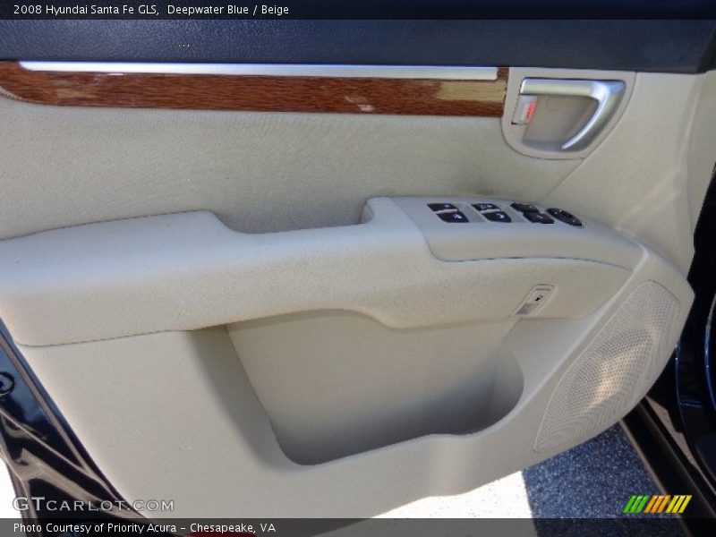 Deepwater Blue / Beige 2008 Hyundai Santa Fe GLS