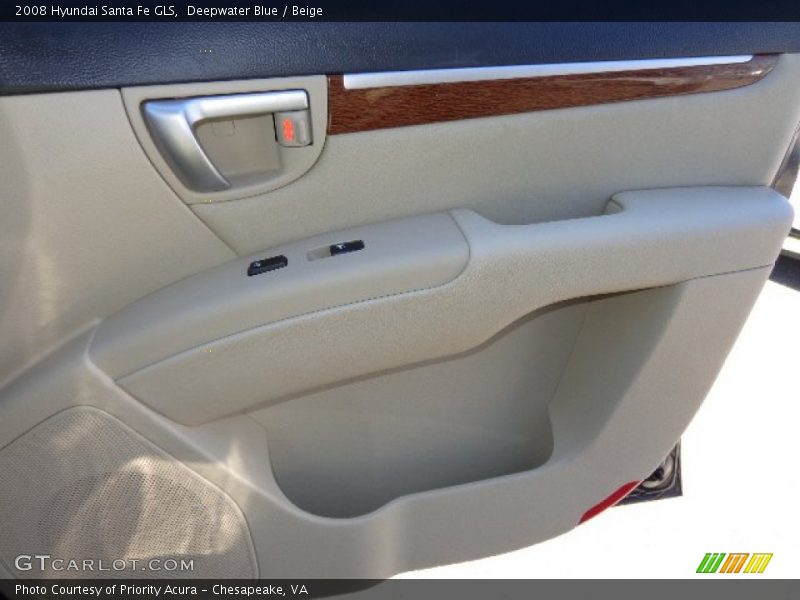 Deepwater Blue / Beige 2008 Hyundai Santa Fe GLS