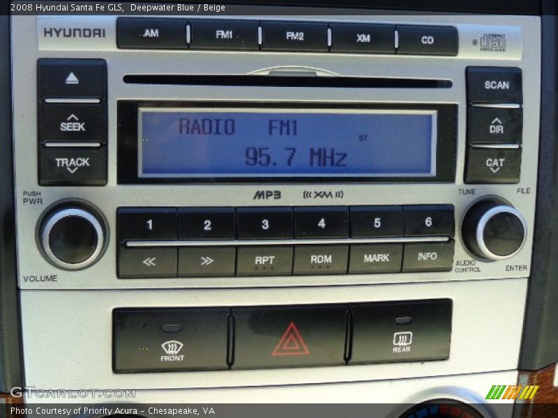 Deepwater Blue / Beige 2008 Hyundai Santa Fe GLS