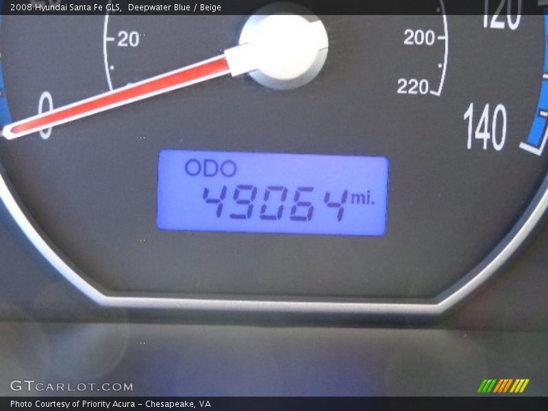 Deepwater Blue / Beige 2008 Hyundai Santa Fe GLS