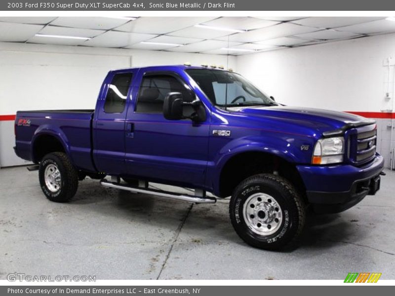 Sonic Blue Metallic / Dark Flint 2003 Ford F350 Super Duty XLT SuperCab 4x4
