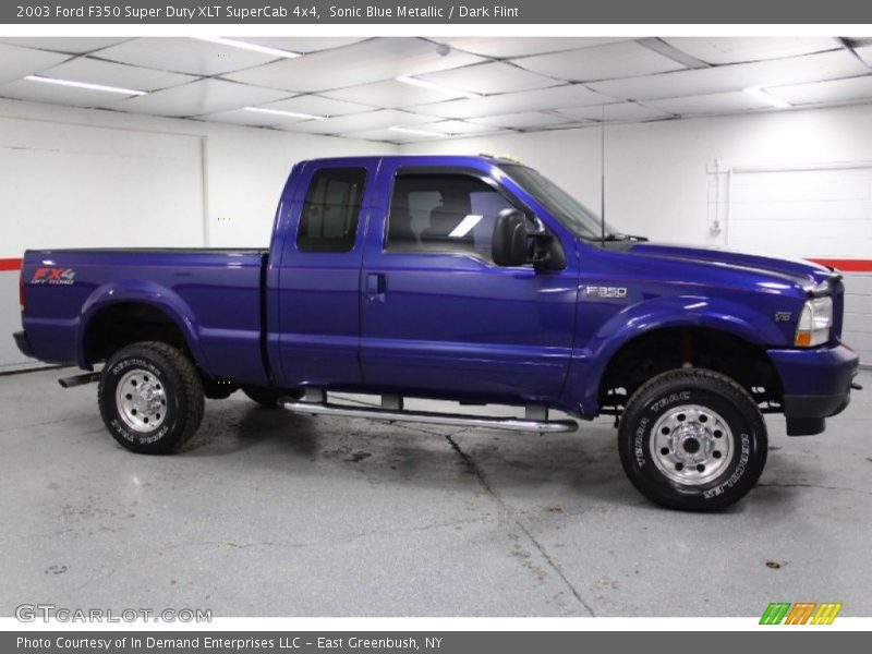 Sonic Blue Metallic / Dark Flint 2003 Ford F350 Super Duty XLT SuperCab 4x4