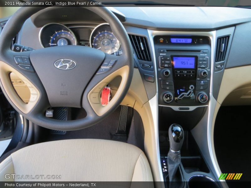 Indigo Blue Pearl / Camel 2011 Hyundai Sonata GLS