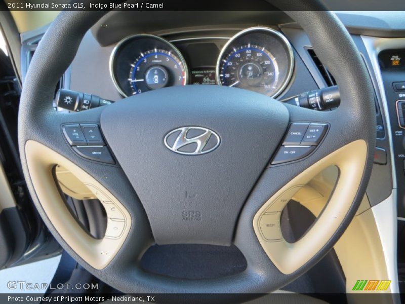 Indigo Blue Pearl / Camel 2011 Hyundai Sonata GLS