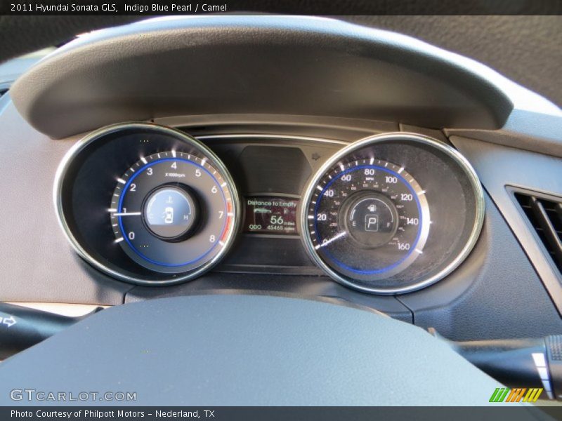 Indigo Blue Pearl / Camel 2011 Hyundai Sonata GLS