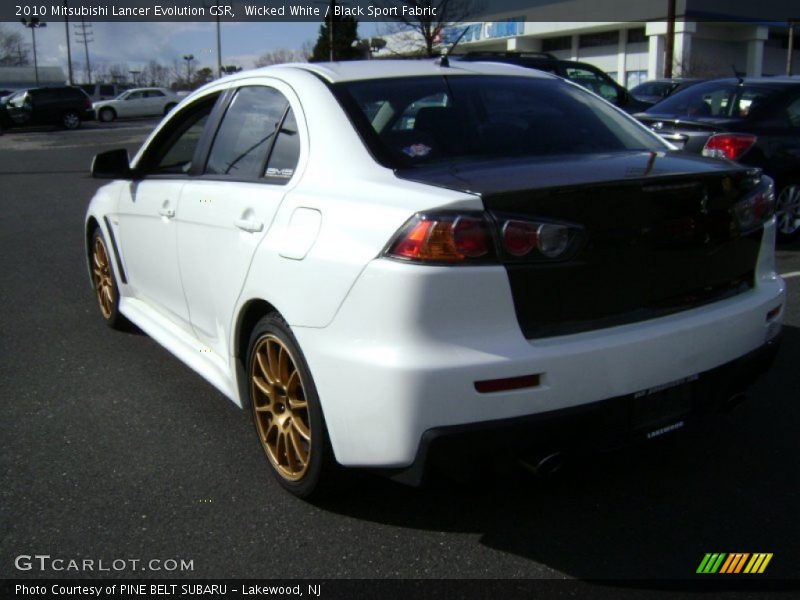 Wicked White / Black Sport Fabric 2010 Mitsubishi Lancer Evolution GSR