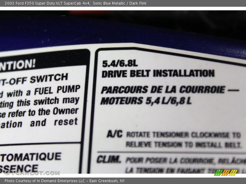 Sonic Blue Metallic / Dark Flint 2003 Ford F350 Super Duty XLT SuperCab 4x4