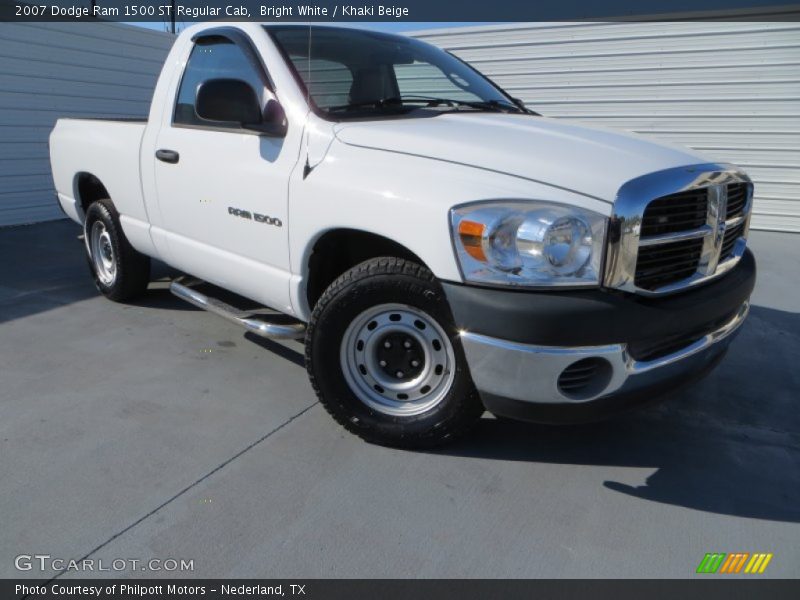 Bright White / Khaki Beige 2007 Dodge Ram 1500 ST Regular Cab