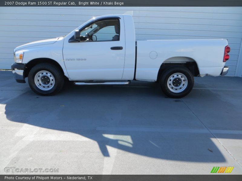 Bright White / Khaki Beige 2007 Dodge Ram 1500 ST Regular Cab