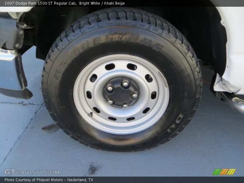 Bright White / Khaki Beige 2007 Dodge Ram 1500 ST Regular Cab
