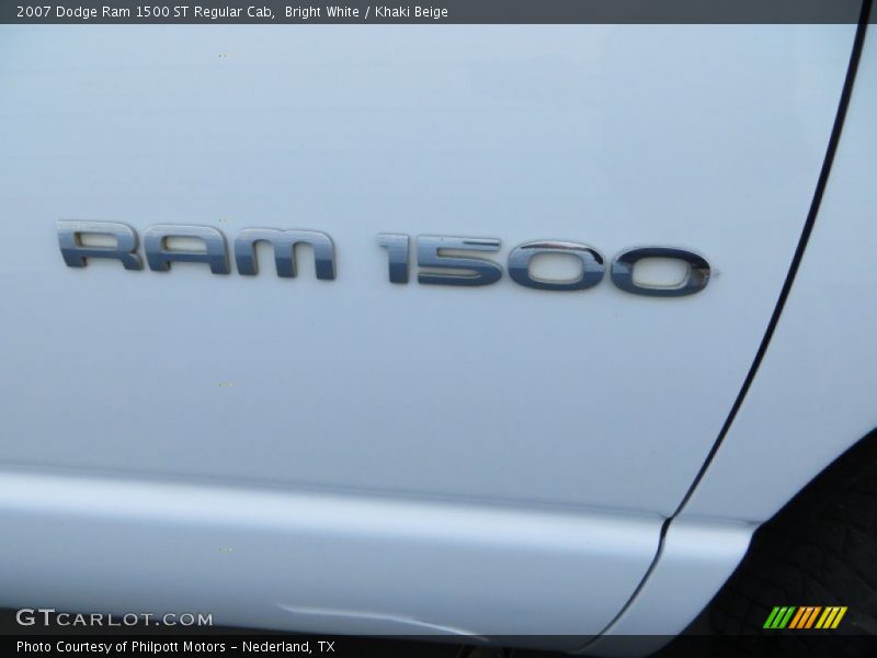Bright White / Khaki Beige 2007 Dodge Ram 1500 ST Regular Cab